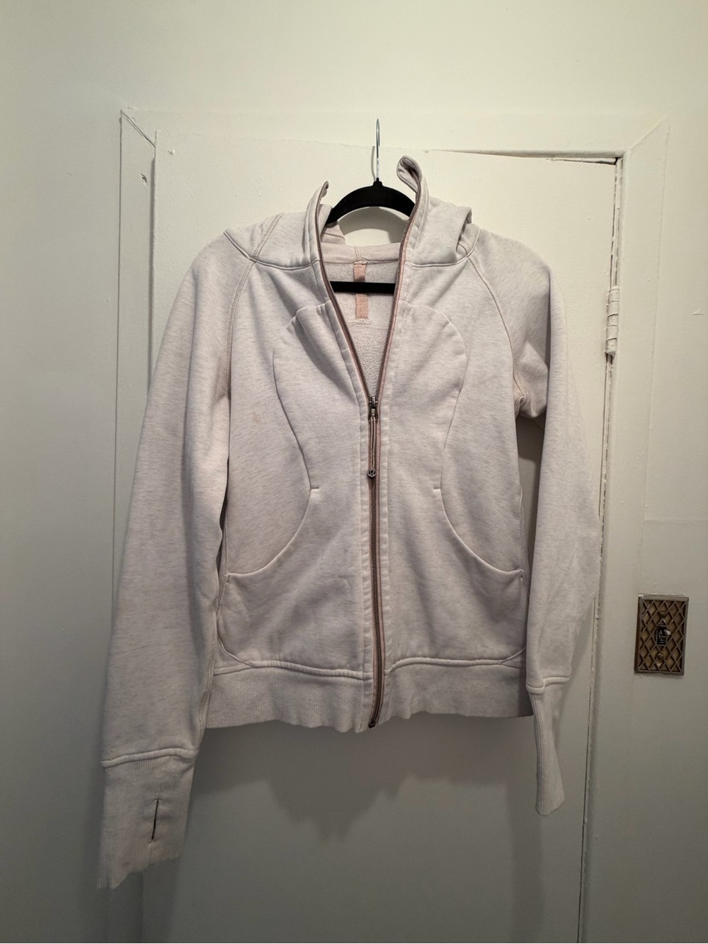 lululemon athletica Light Taupe Zip-Up Hooded Jacket